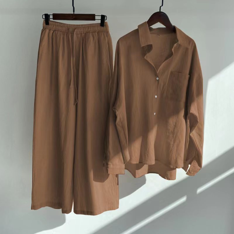 Wide Leg Palazzo Pants - Spring Women's Two Piece Set Casual
