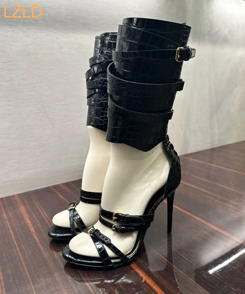 Women Fashion Trend 2025 - Black Sexy Catwalk Women Sandals 2025
