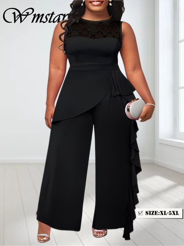 Wide Leg Palazzo Pants - Wmstar Jumpsuit Women Sleeveless Bodysuit Lace
