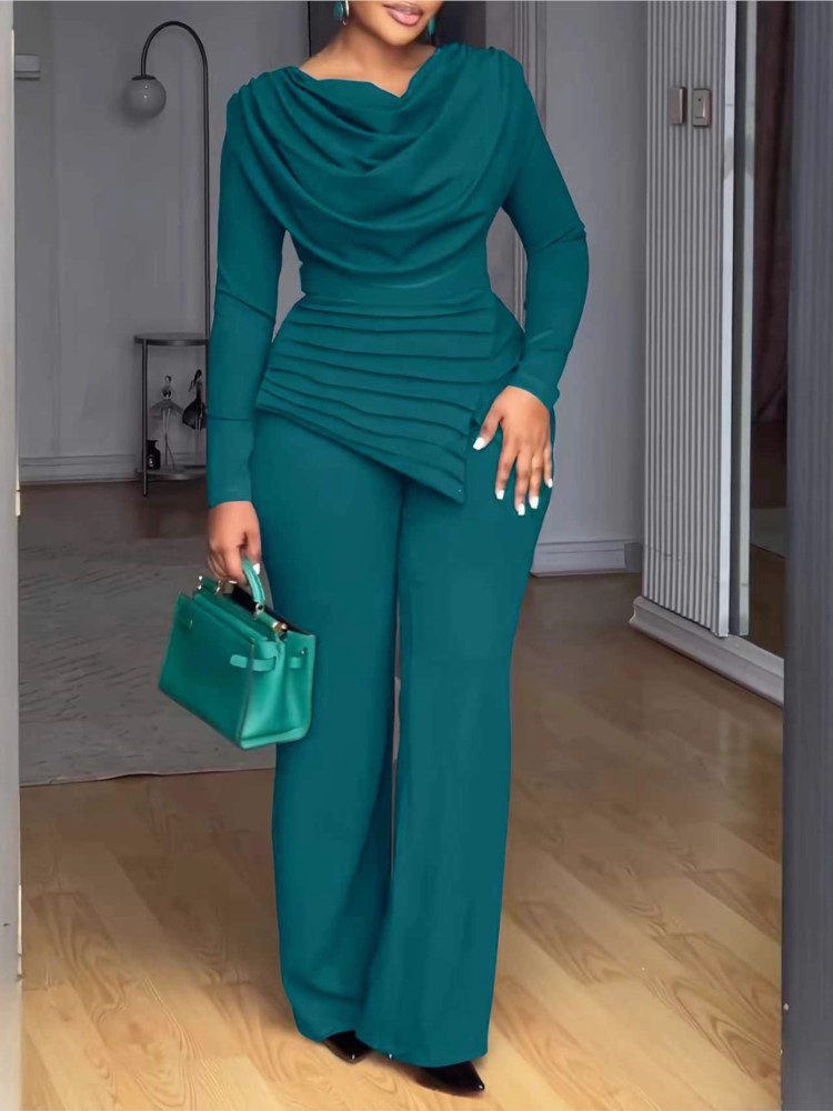 Wide Leg Palazzo Pants - Fashion Solid Set For Women Casual
