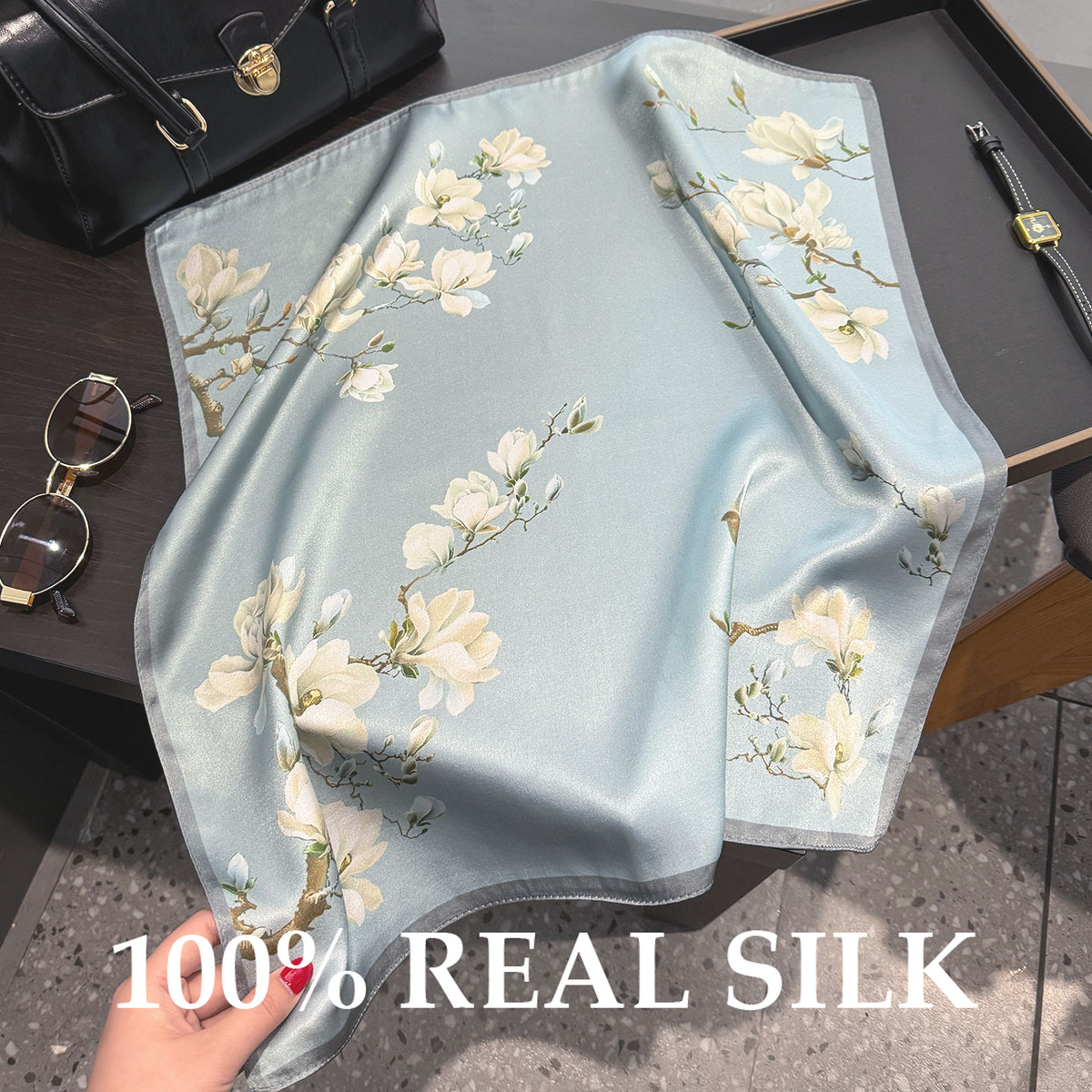 Women'S Fashion Poncho - 53cm Square Scarf for Women 100%