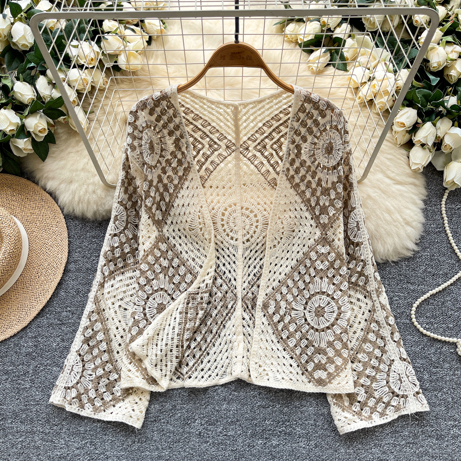 Crochet Kimono Cardigan for Wo - Women'S Fashion Kimono 评论和价格