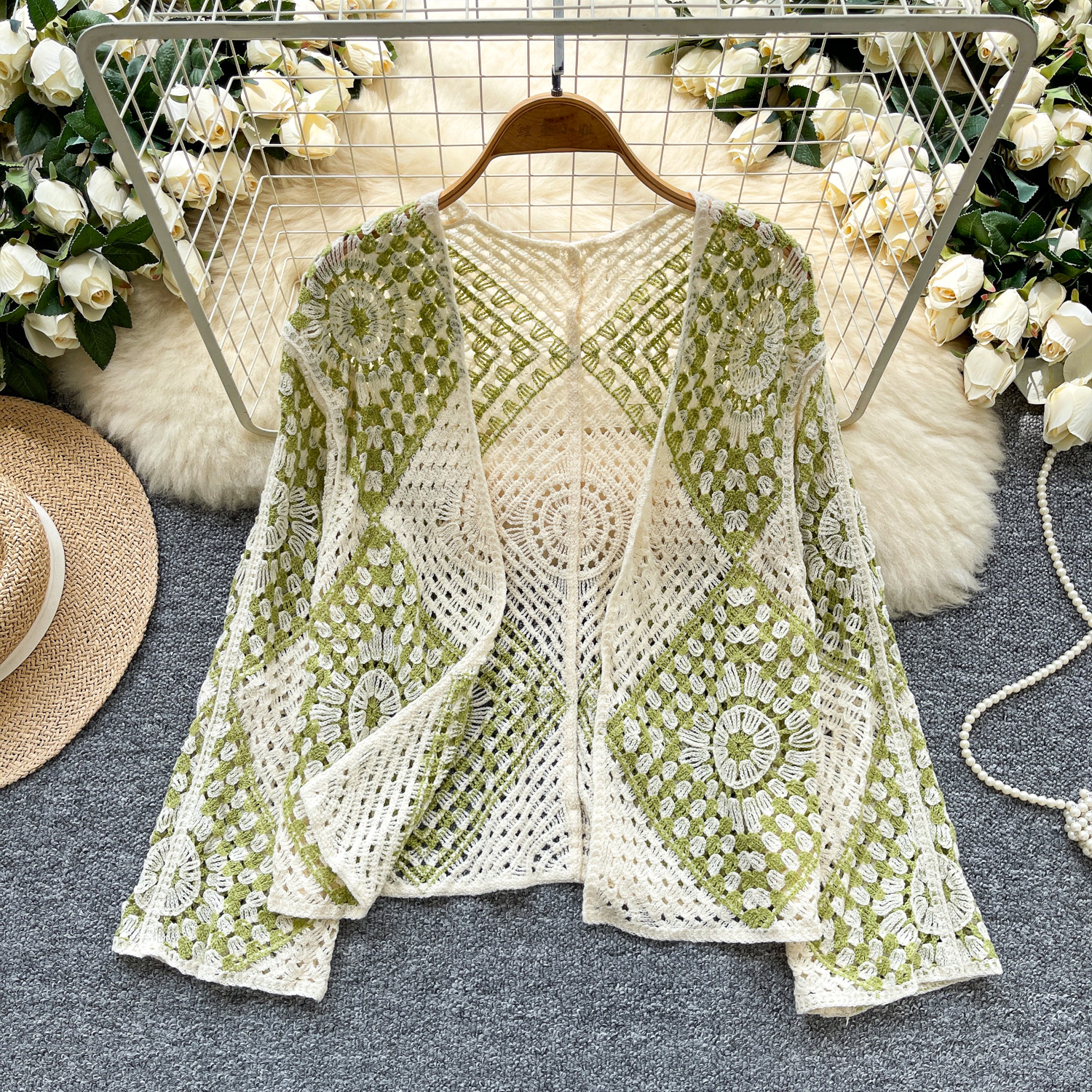 Crochet Kimono Cardigan for Wo - Women'S Fashion Kimono 评论和价格