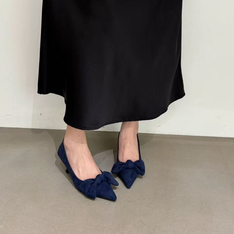 French Pointed-toe Bow Suede S - Women Fashion Trend 2025 评论和价格