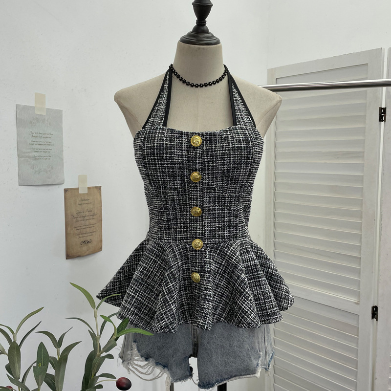 ISAROSE Tweed Halter Tops for  - Women'S Fashion Umbrella 评论和价格