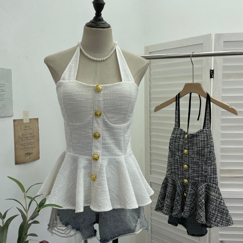 ISAROSE Tweed Halter Tops for  - Women'S Fashion Umbrella 评论和价格