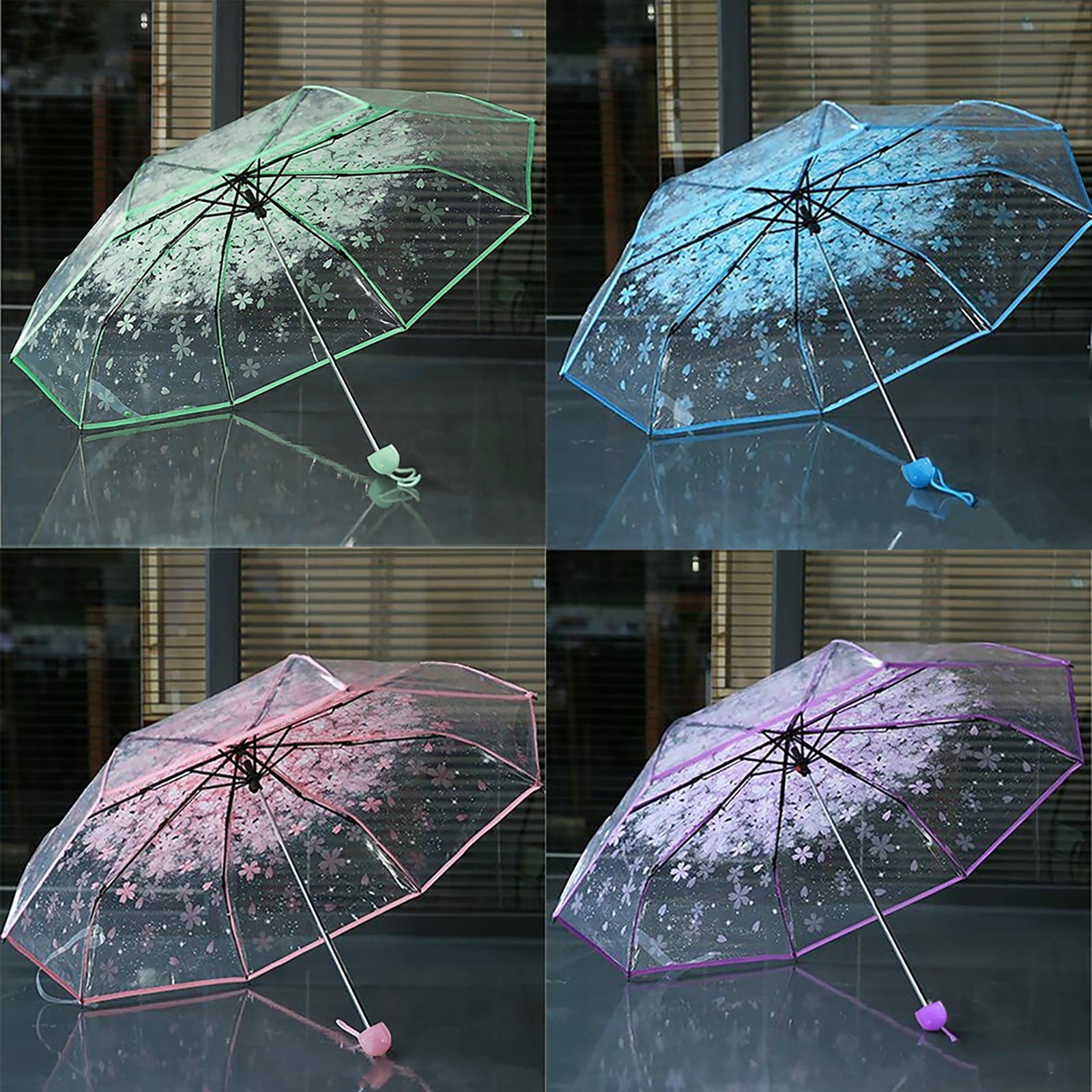 Sakura Transparent Folding Umb - Women'S Fashion Umbrella 评论和价格