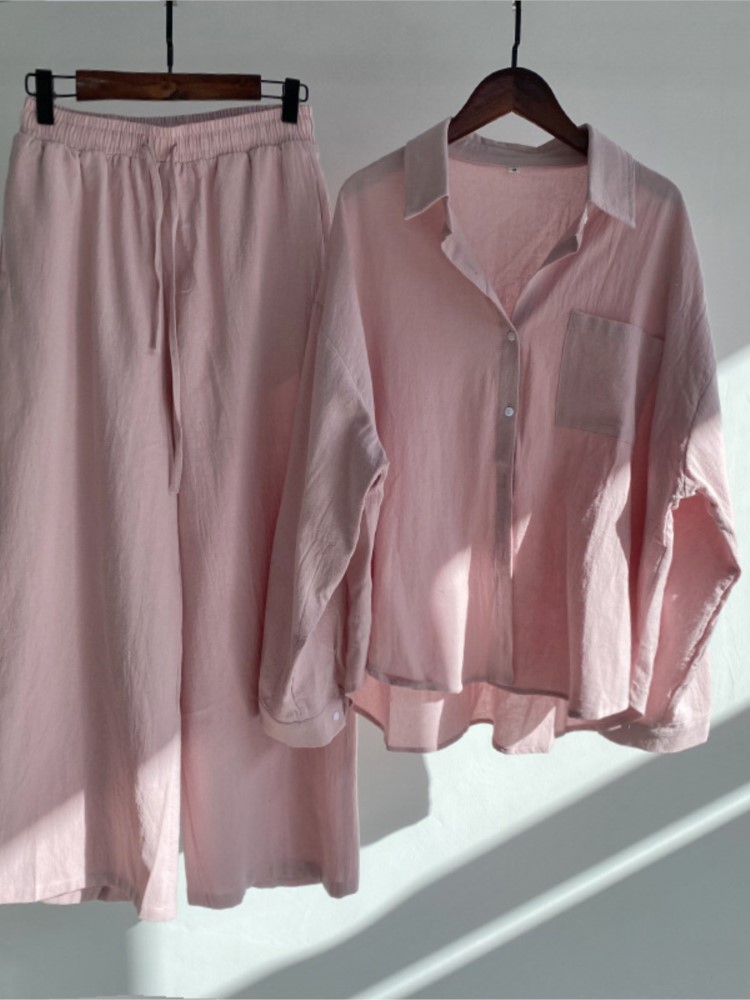 Spring Women's Two Piece Set C - Wide Leg Palazzo Pants 评论和价格