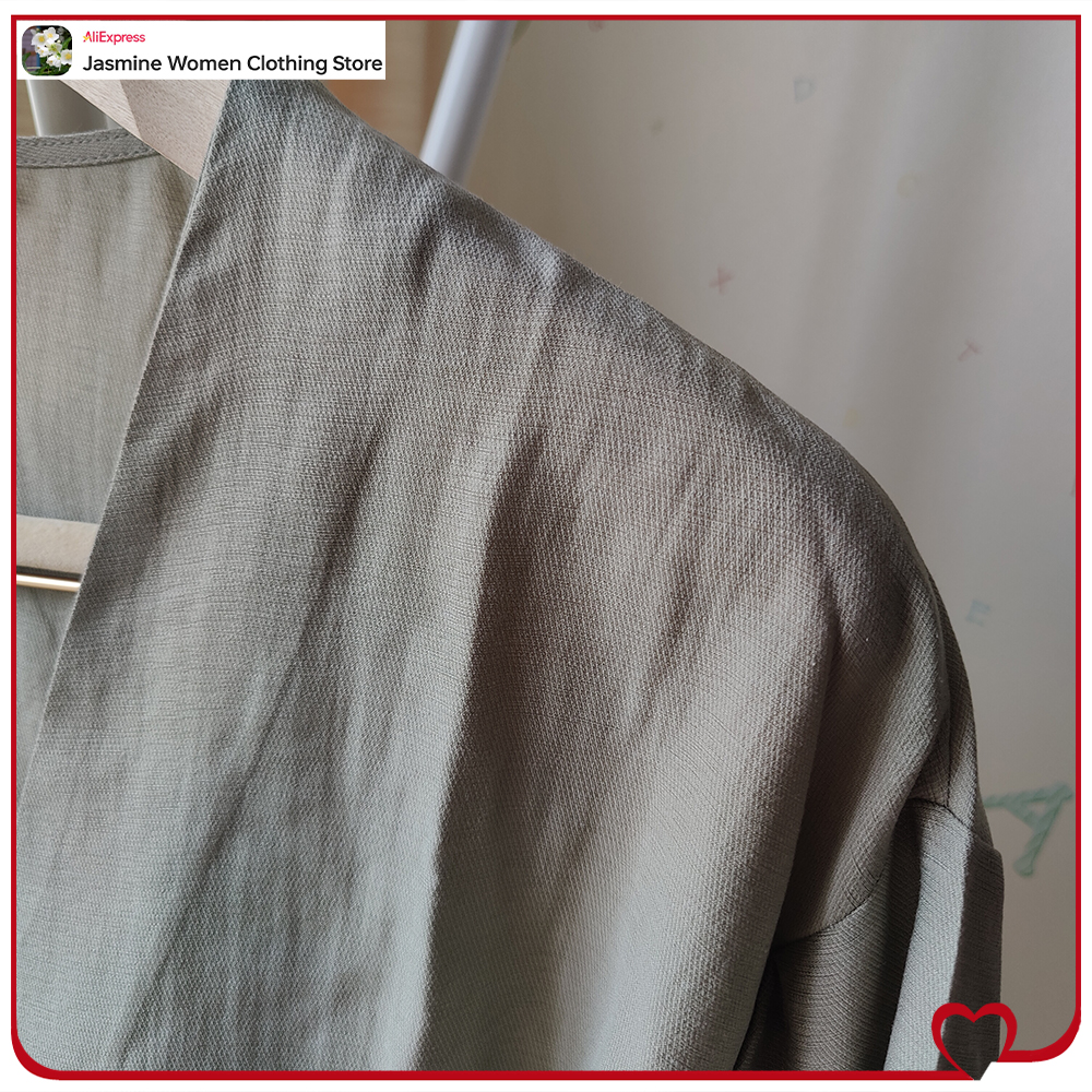 Comfy Olive Blouse with Ties L - Women'S Fashion Kimono 评论和价格