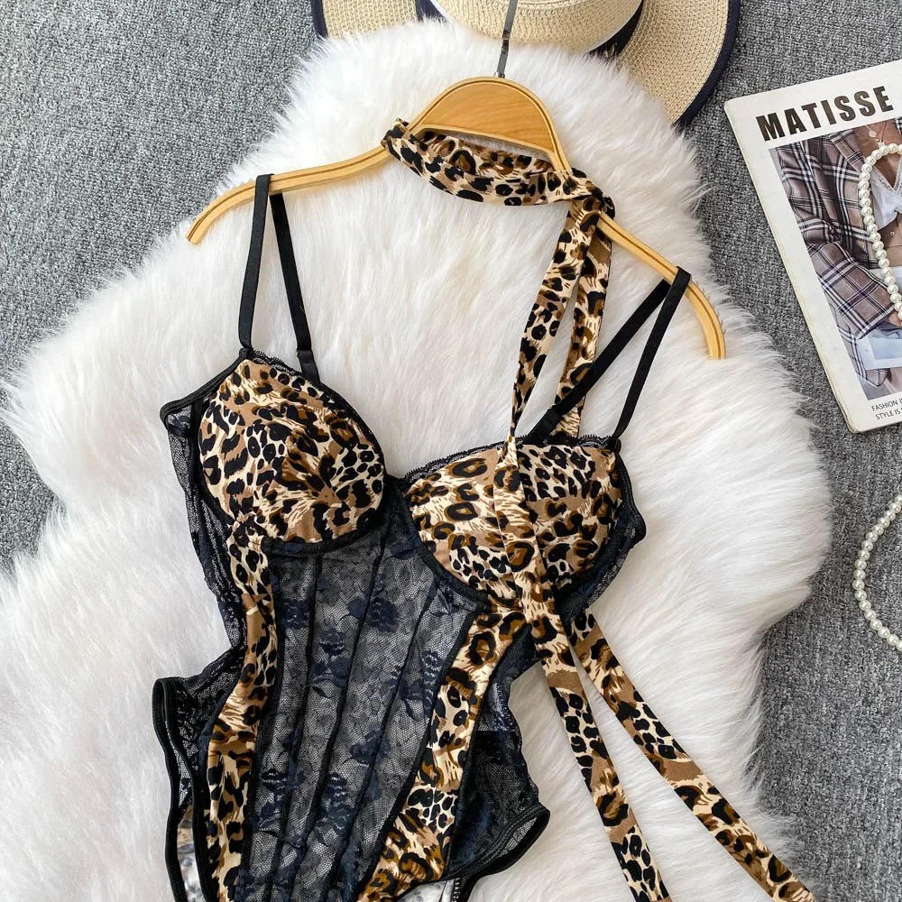 Women Hotsweet V-neck Leopard  - Women'S Fashion Underwear 评论和价格