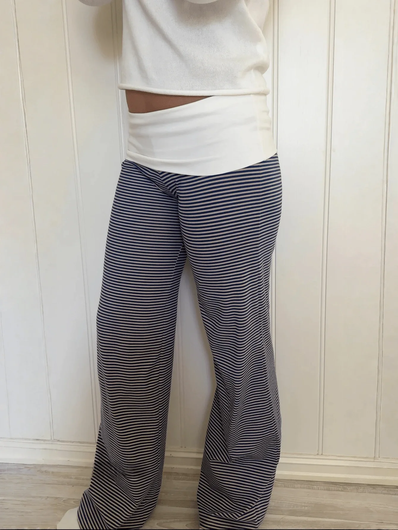 Women Low Rise Striped Wide Le - Wide Leg Palazzo Pants 评论和价格