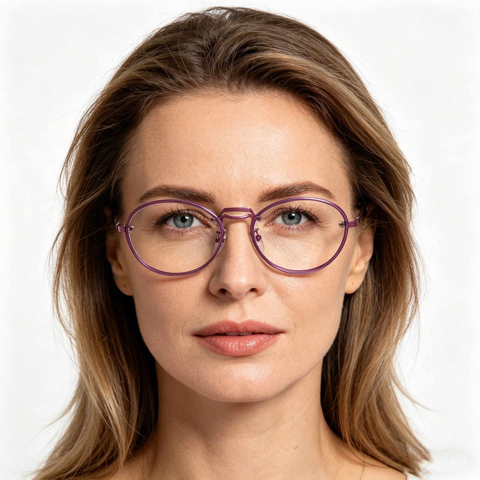 Women's Oval Purple Anti Blue  - Women'S Fashion Glasses With Clear Lenses 评论和价格