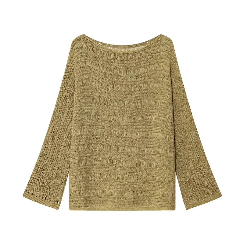 Vintage Boat Neck Knit Sweater - Women'S Fashion 评论和价格
