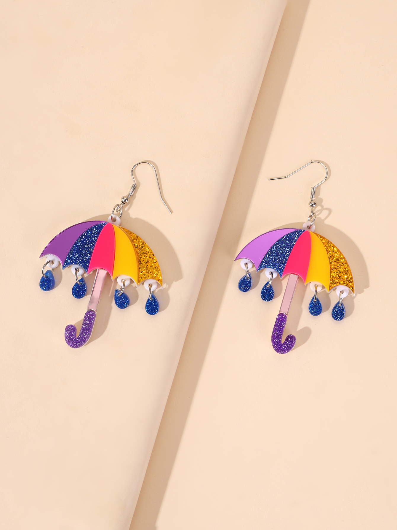 1pair Cute Acrylic Rainbow Col - Women'S Fashion Umbrella 评论和价格