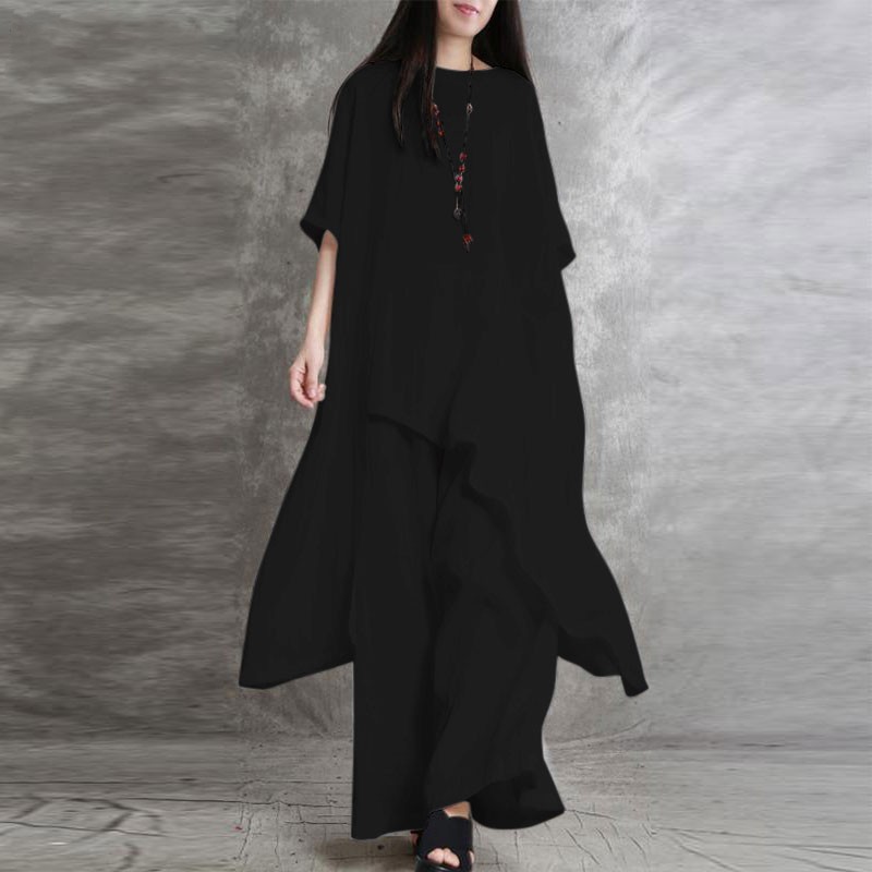 Women's Cotton Linen 2-piece S - Wide Leg Palazzo Pants 评论和价格