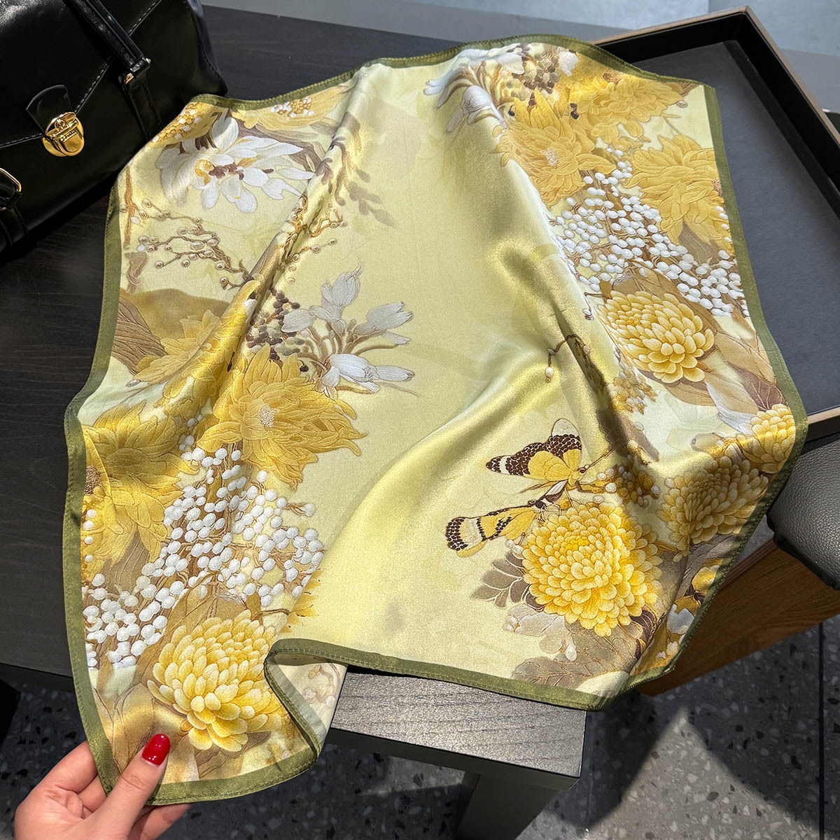 Brand 100% Pure Silk Scarf Wom - Women'S Fashion Poncho 评论和价格