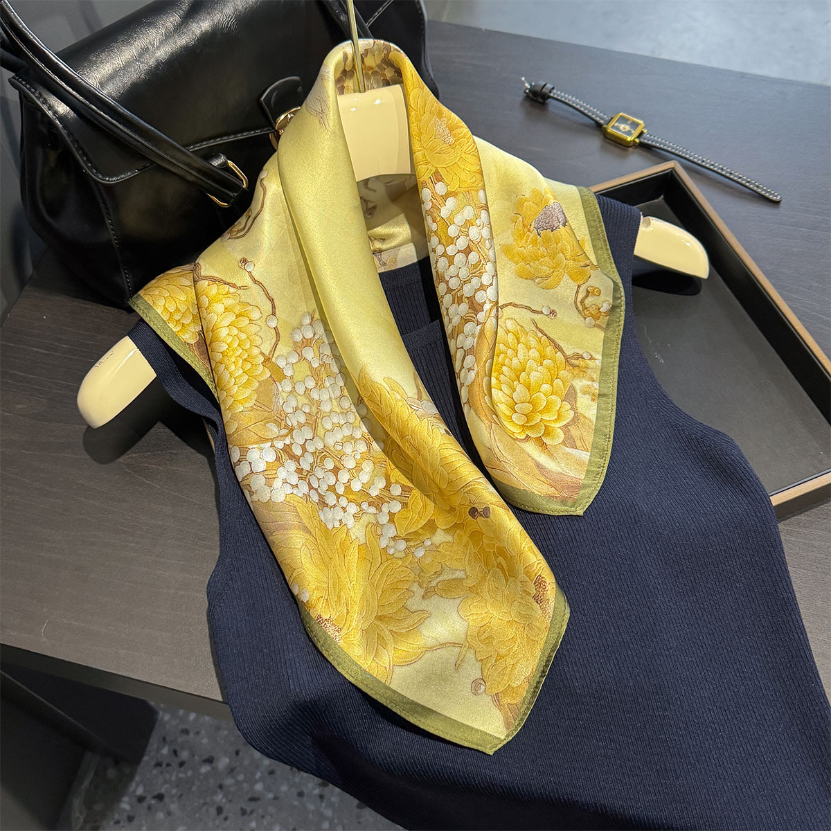 Brand 100% Pure Silk Scarf Wom - Women'S Fashion Poncho 评论和价格