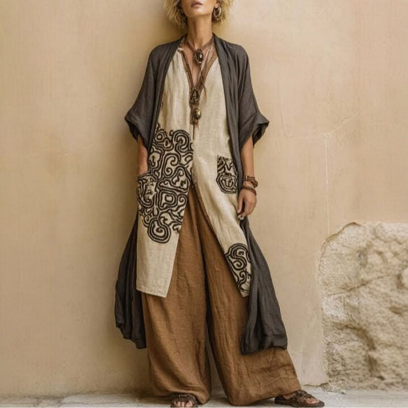 Boho Open Front Kimono Geometr - Women'S Fashion Kimono 评论和价格