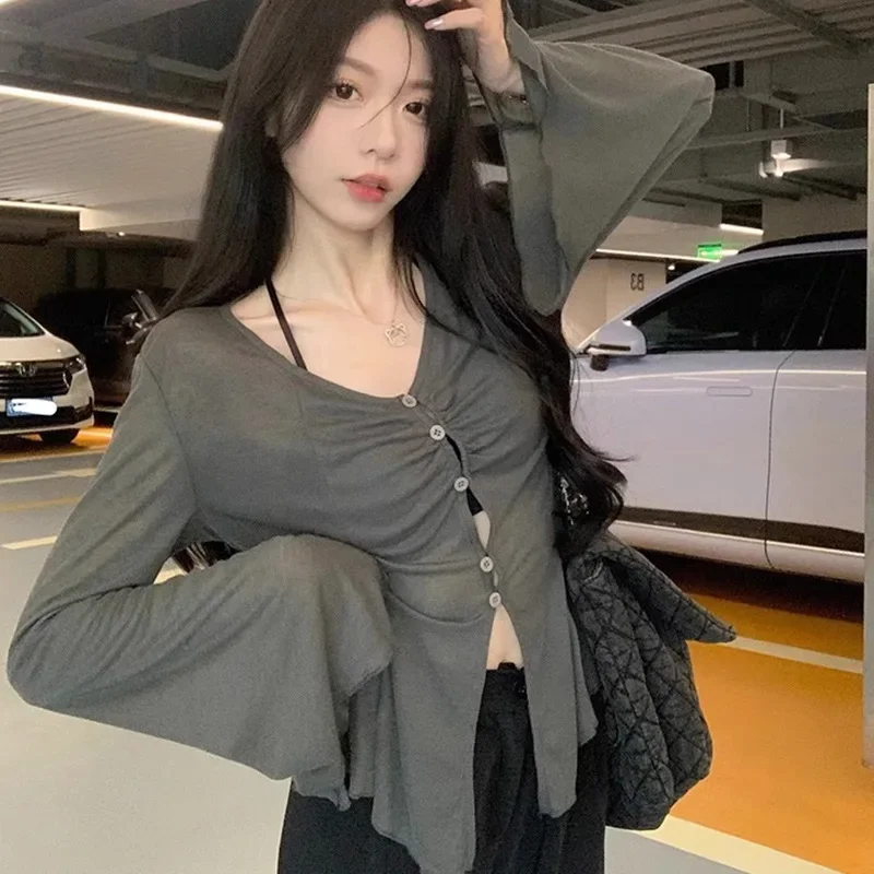 Sheer Flare Sleeve Blouse - Y2 - Women'S Fashion 评论和价格