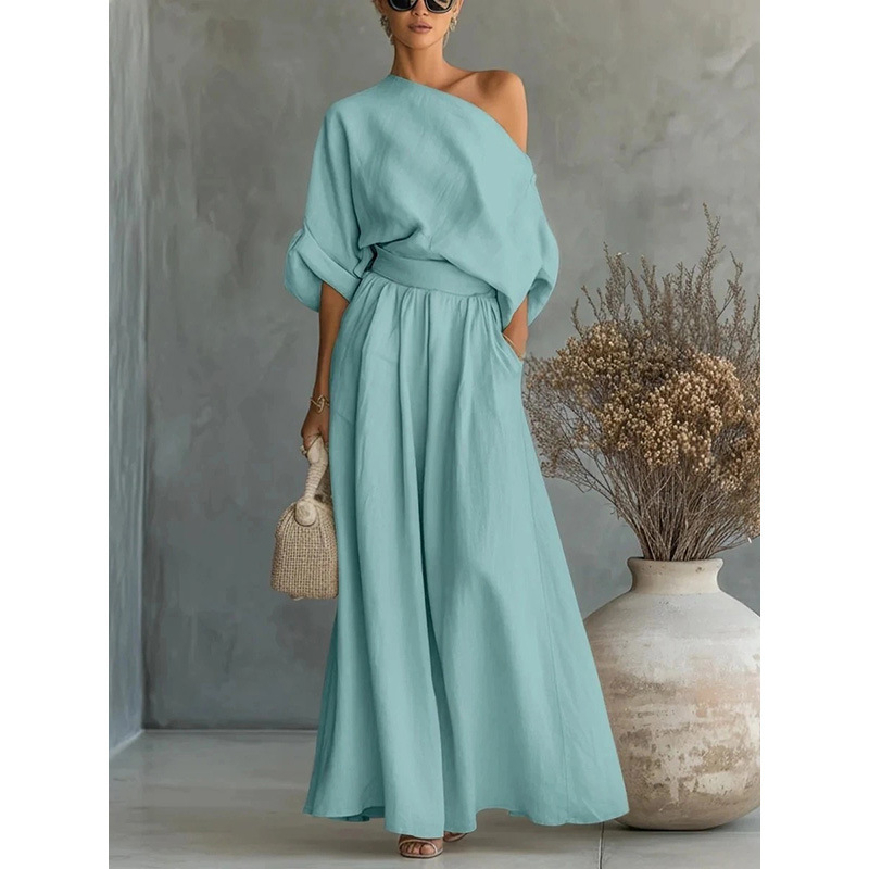 Women Fashion  Off-the-shoulde - Wide Leg Palazzo Pants 评论和价格