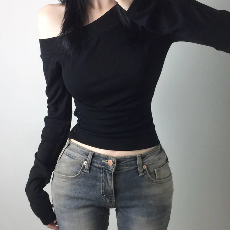Y2K Vintage Pleated Button T-S - Women'S Fashion 评论和价格