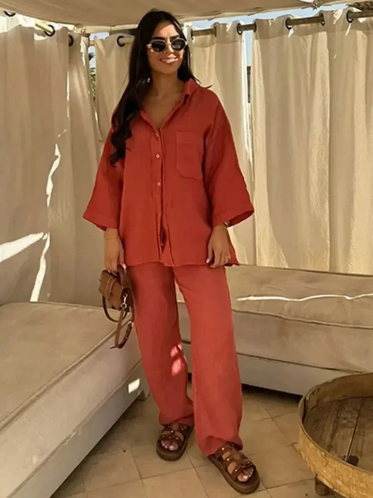 Women Elegant Lapel Pants 2 Pi - Wide Leg Palazzo Pants 评论和价格