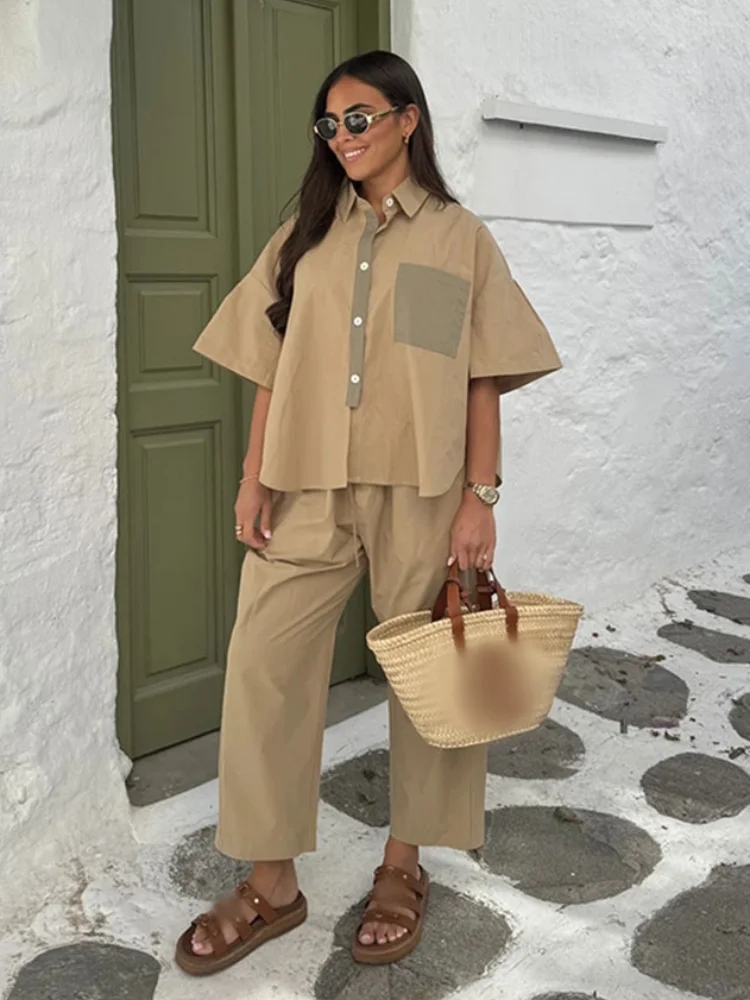 Women Elegant Lapel Pants 2 Pi - Wide Leg Palazzo Pants 评论和价格