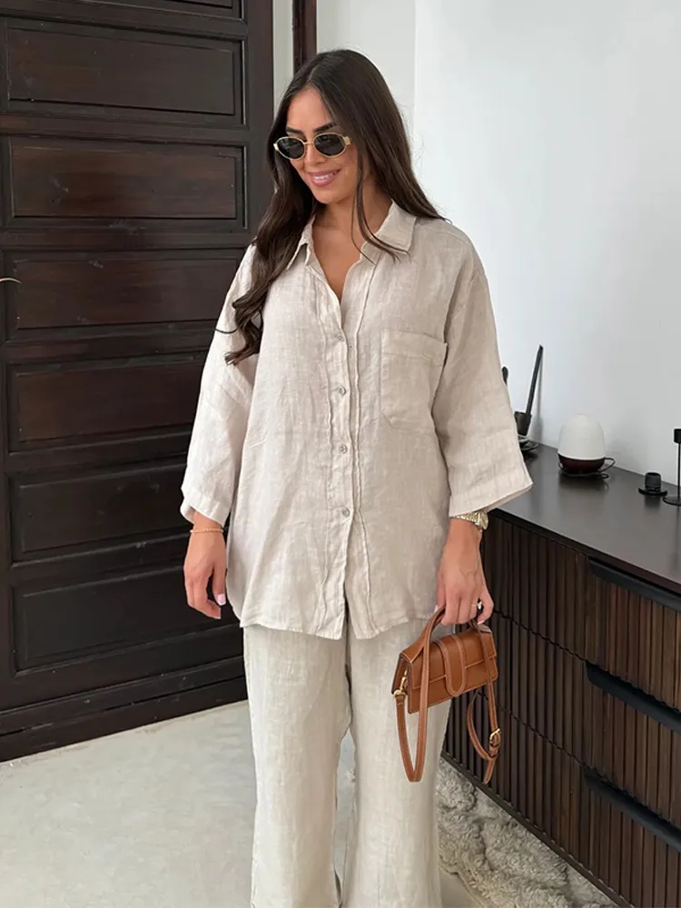 Women Elegant Lapel Pants 2 Pi - Wide Leg Palazzo Pants 评论和价格