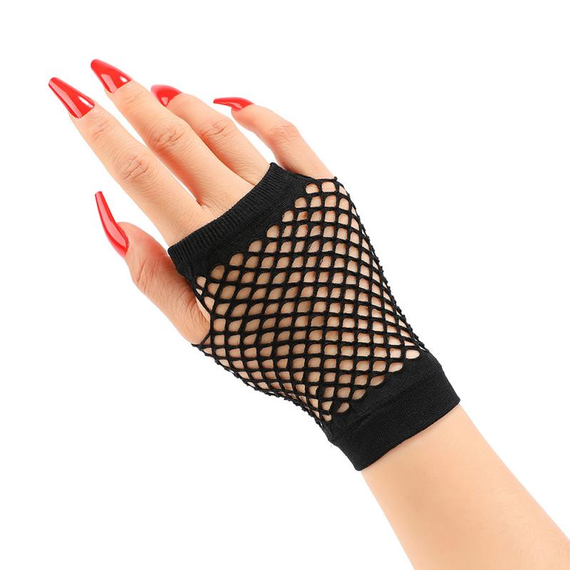 1Pair Short Fishnet Net Gloves - Women'S Fashion Vogue 评论和价格