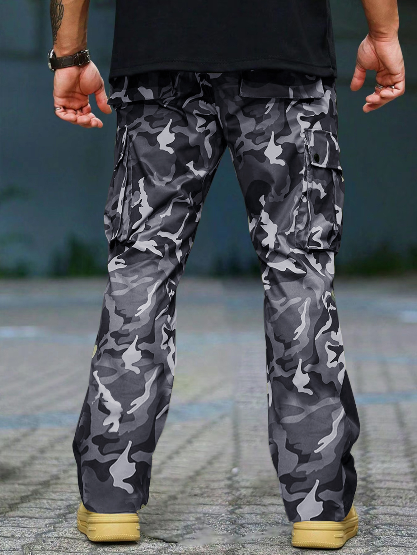 Men's New Camo Pants Fashion O - Wide Leg Palazzo Pants 评论和价格