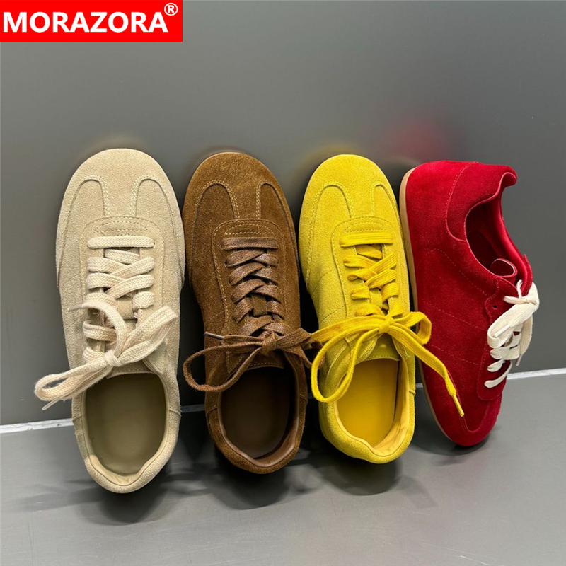 NORAZORA 4 Colors Cow Suede Le - Women'S Yellow Fashion Sneakers 评论和价格