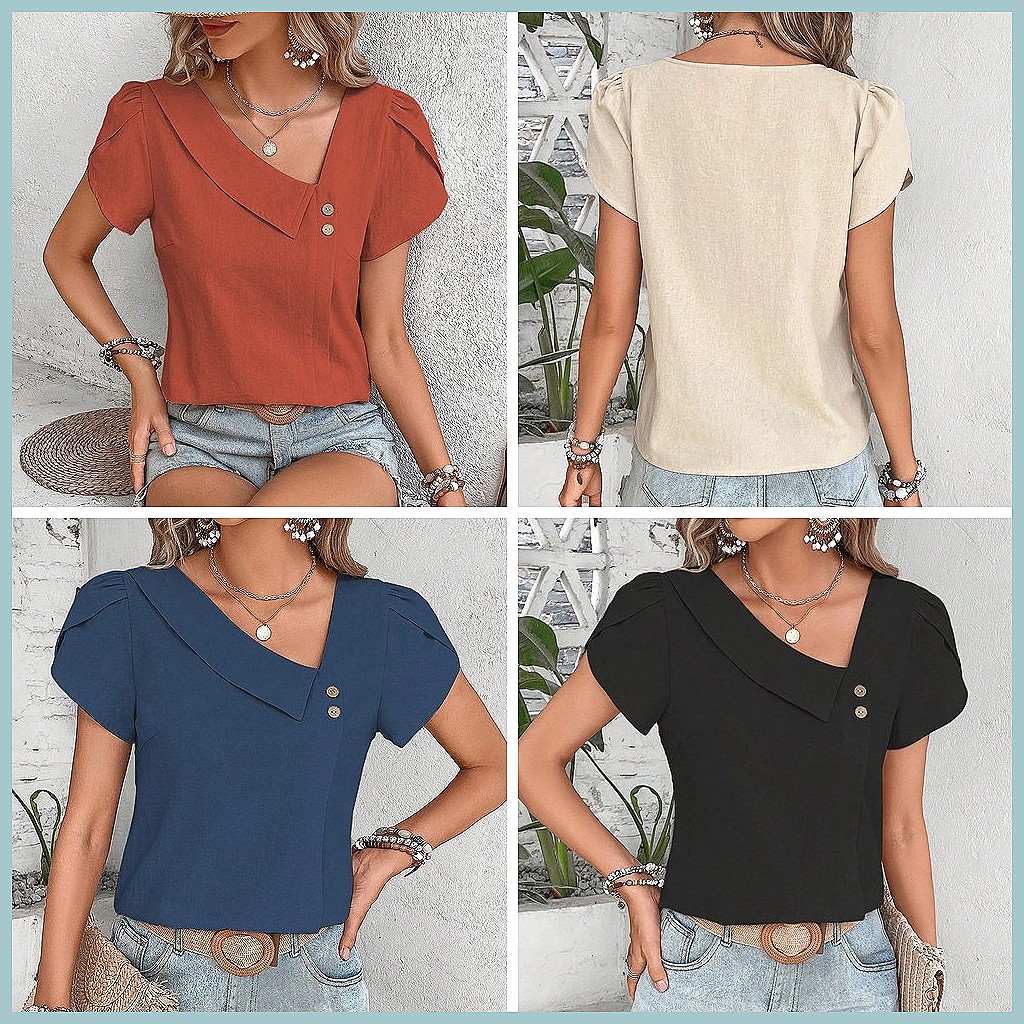 2024 Summer Vintage Solid Colo - Women'S Fashion 评论和价格